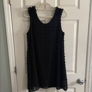 Black Sleeveless Dress with Textured Design